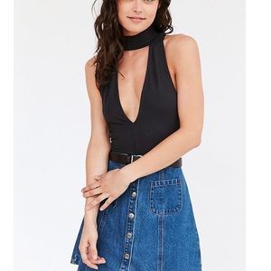 UO Silence+Noise gigi cut out black choker tank